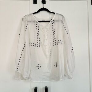 Emerson Fry Embroidered India Collection Bardot Blouse